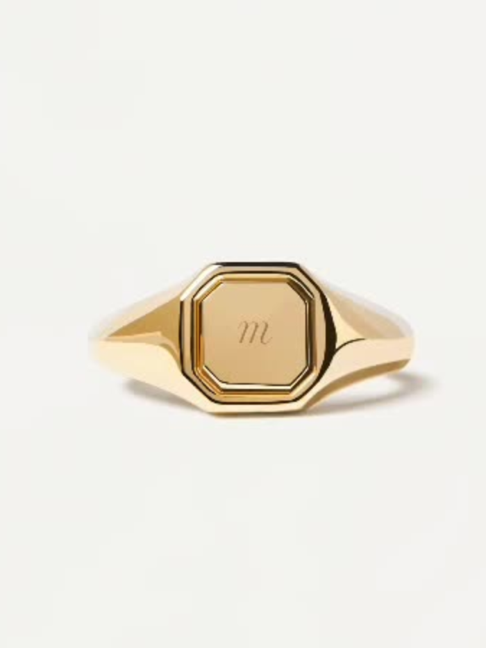 Custoized Letter Silver Ring