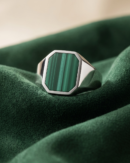 Silver Green Stone Ring